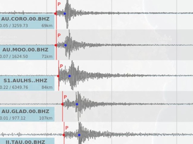 Data from the Geoscience Australia website showing a small earthquake that shook Campbell Town, Tasmania.