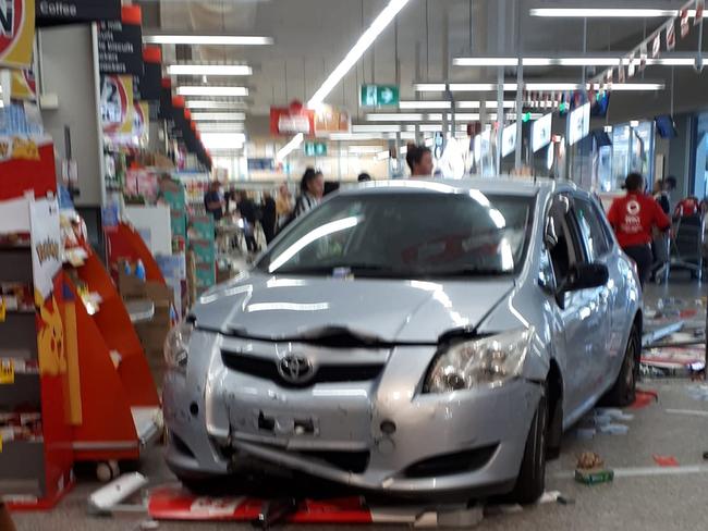 A car has ploughed into the front of Ballina Coles in northern NSW on September 19 2023. Picture: Supplied