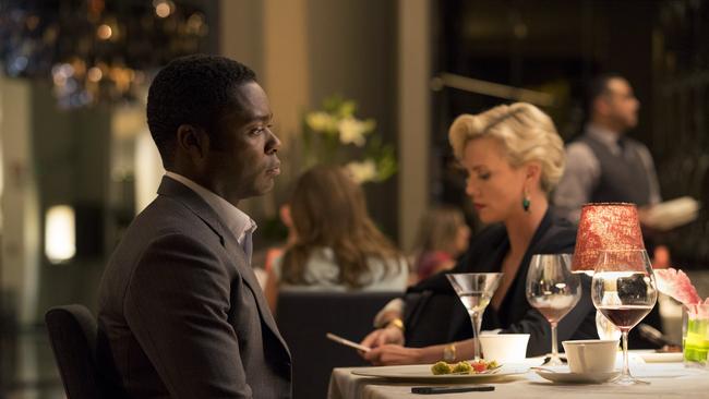 David Oyelowo and Charlize Theron in a scene from Gringo.
