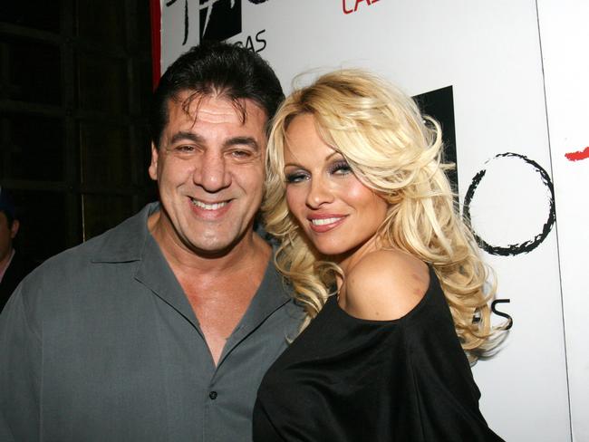 Chuck Zito hangs out with Pamela Anderson in his Hollywood days. Picture: WireImage