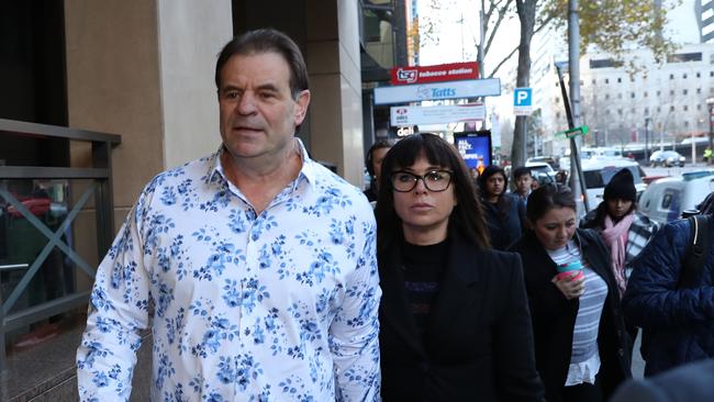 CFMMEU Secretary John Setka arrived at the court with his wife Emma Walters. Picture: David Crosling