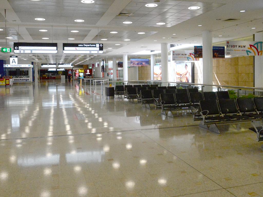 Deserted scenes at Sydney International airport, Sydney. Picture: NCA NewsWire / Jeremy Piper