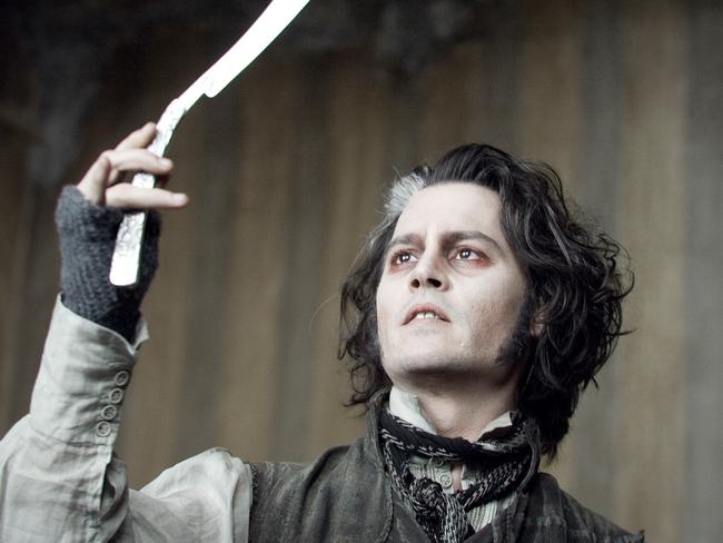 Johnny Depp in a scene from film Sweeney Todd (2007).