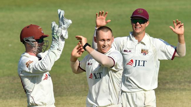 Marnus Labuschagne (C) is fighting to hold onto his No.6 spot. Picture: AAP