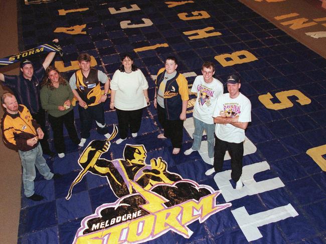 The Melbourne Storm grand final banner back in 1999.