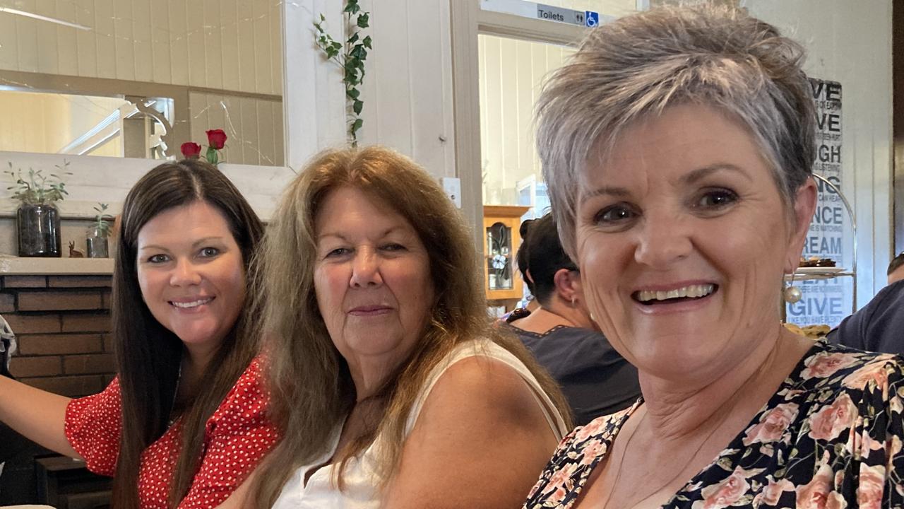 Gympie high tea for International Women's Day – Kimberley Dymock, Lindy Jansan, and Sharlene Makin.