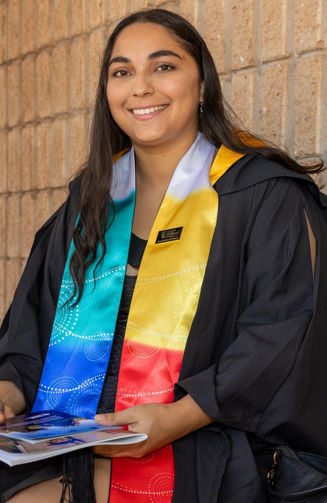 Georgia Falconer at the 2025 Graduation ceremony held at Charles Darwin University on May 20, 2025. Picture: Pema Tamang Pakhrin