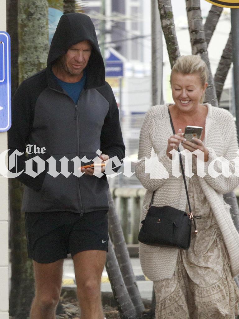 Former Billabong CEO Matthew Perrin and partner Belinda Otton on the Gold Coast today. Picture: WP Media