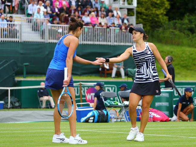 Ash Barty defeated Julia Goerges of Germany in two sets.