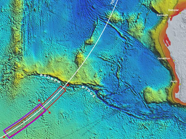 The MH370 search area that was focused on. Picture: Supplied