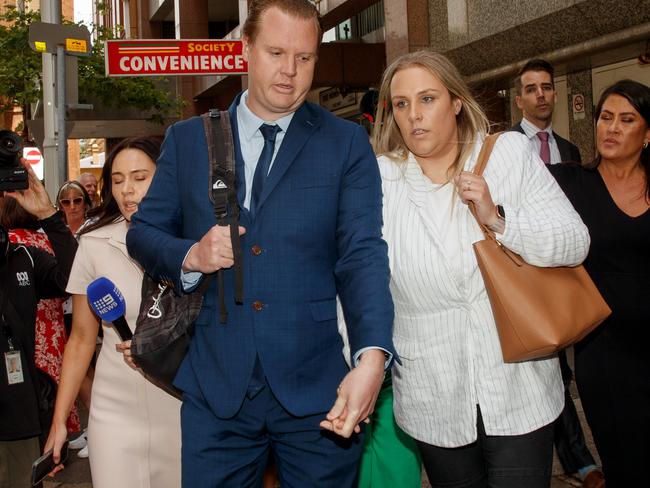 Police officer Kristian White leaves the Supreme Court on Wednesday after being found guilty of the manslaughter of 95-year-old great-grandmother Clare Nowland. Picture: NewsWire / Nikki Short