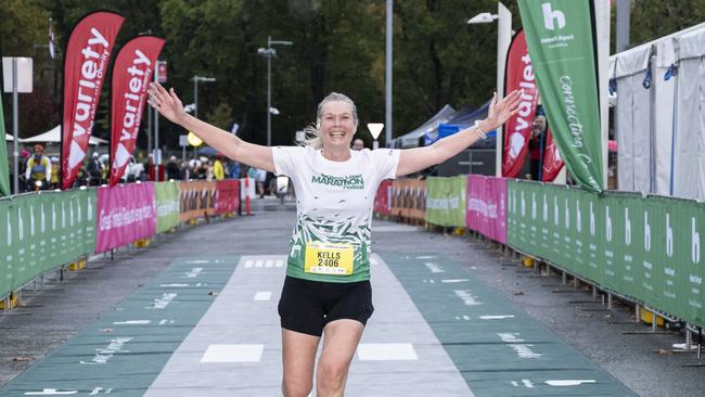 HOBART AIRPORT MARATHON 2024 Kelly Graves. Picture: Caroline Tan