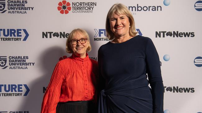 Dr Dianne Stephens Foundation Dean CDU Menzies School of Medicine and Chief Minister Eva Lawler at the NT News Futures Northern Territory forum 2024. Picture: Pema Tamang Pakhrin