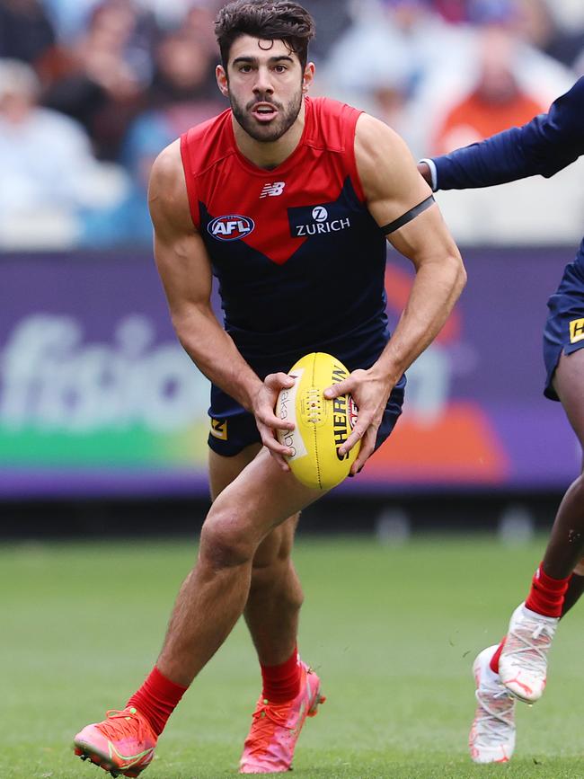 It’s a clash being billed as the Petracca v Dusty showdown. Picture: Michael Klein