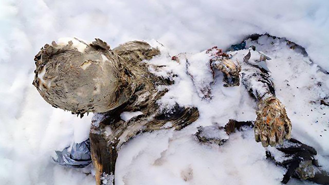 The bodies of three people, presumably killed during an avalanche on Mexico’s highest peak, have been found mummified in ice. Picture: CEN/australscope