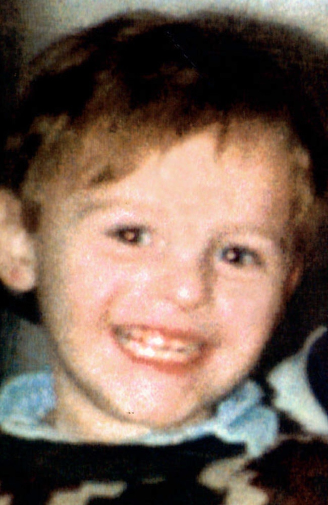 Tragic tot Jamie was abducted, tortured and murdered in Liverpool when he was just two years old. Picture: News Limited.