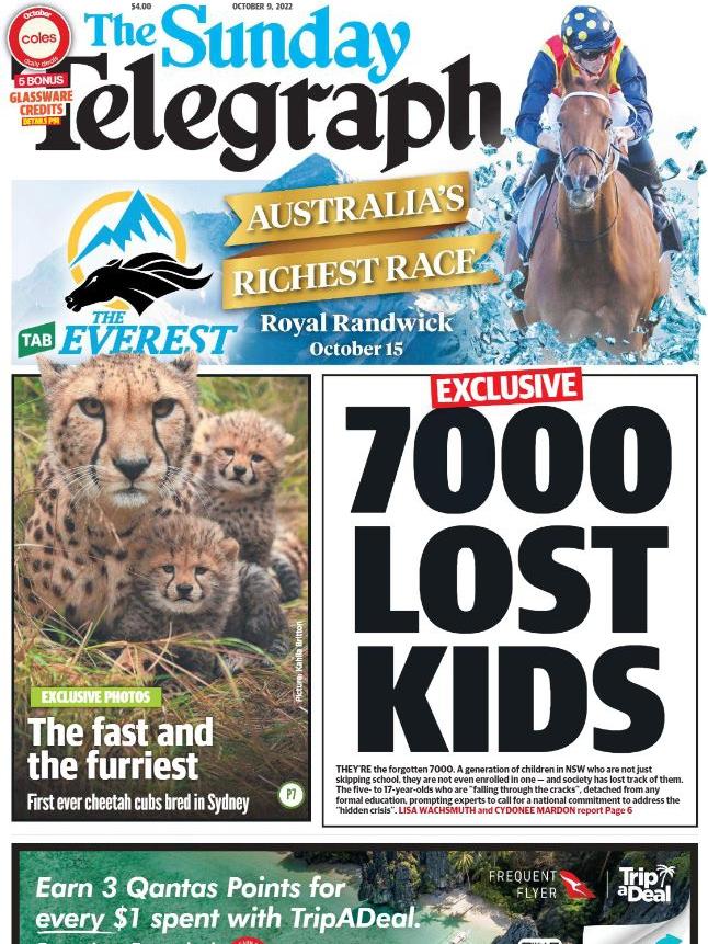 Sunday Telegraph’s front page.