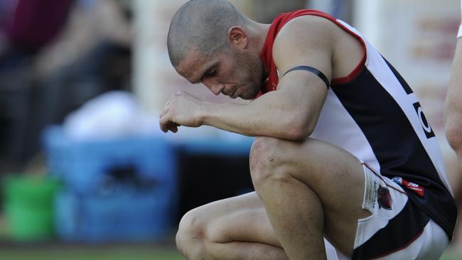  James Magner contemplates Melbourne's loss to Fremantle. 