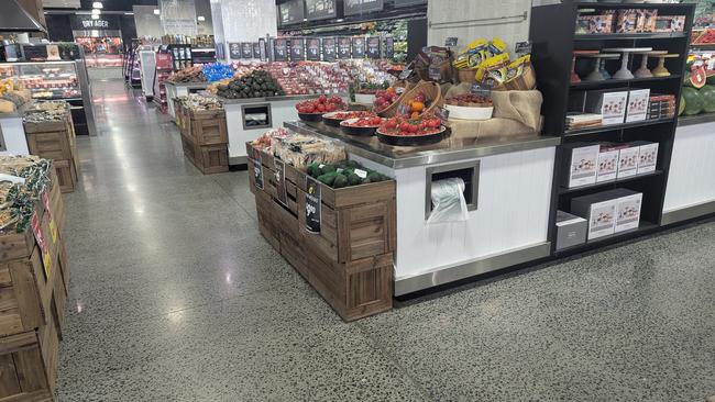 The fruit and vegetable section at IGA Queen St Village where realtor Tracey Ransom claimed to have slipped on a cherry tomato. Picture: Alex Treacy