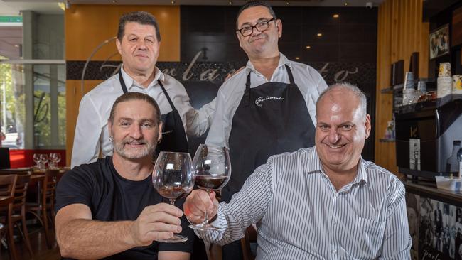 Parlamento owners Gabriele Bibbo, front left, and Raffaele Simeone, Danny Rattenni, back, with new owner David Basheer, front right. Picture: Ben Clark