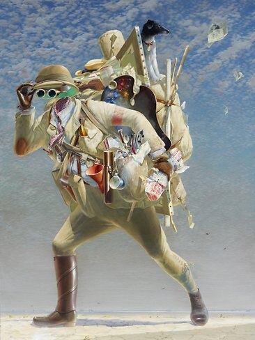 <p>Winner of the Archibald Prize 2012<br/> Tim Storrier <br/> <em>The histrionic wayfarer (after Bosch) (Self Portrait)<br/> </em>From Archibald 2012, Art Gallery of NSW, 31 March to 3 June 2012.</p>