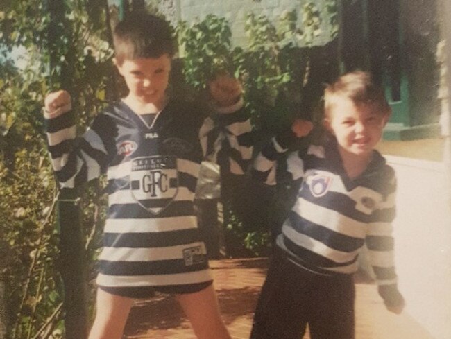 Lifelong Cats fan Jack Henry (right) with his older brother, Tom.