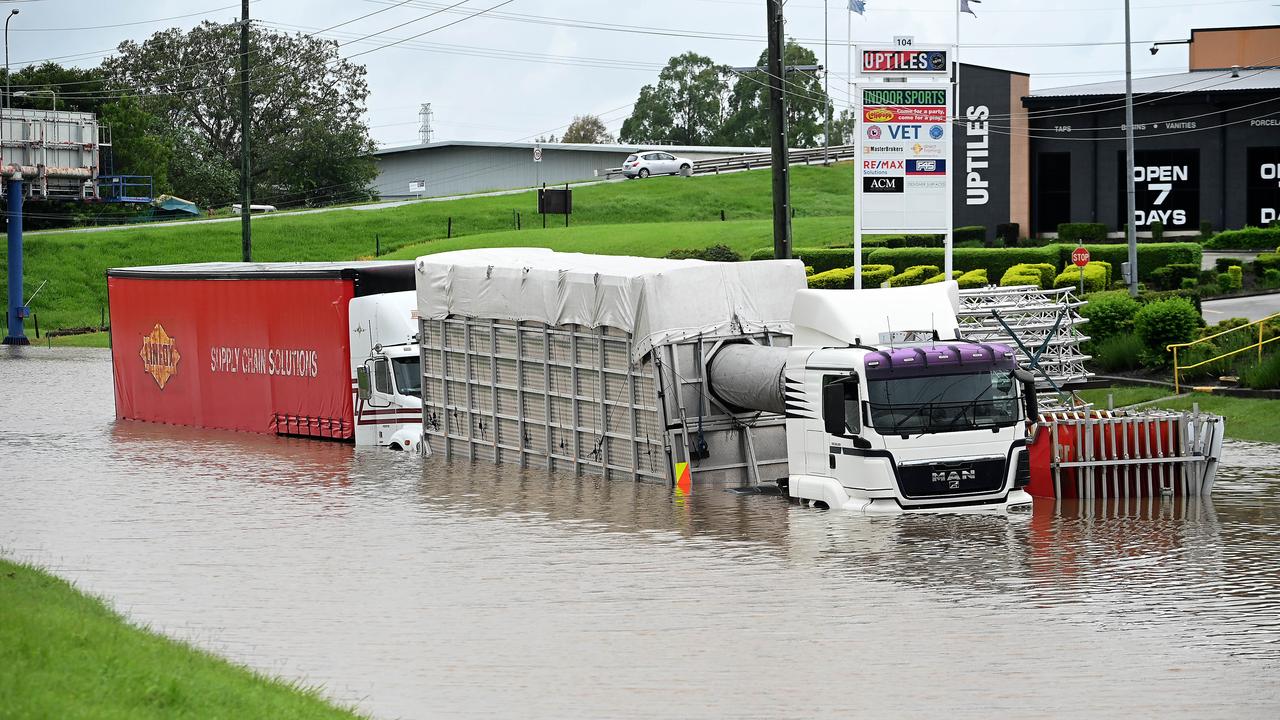 Roads closed and heaps of water at Gympie road, Strathpine Tuesday January 30, 2024. Picture, John Gass