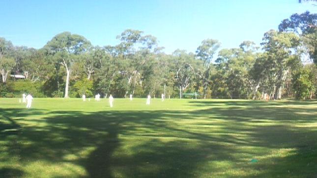 Shadows are cast across beautiful Hawthorndene Oval as the Coromandel Valley Ramblers take to the field. Picture: Adrian Howard (supplied).