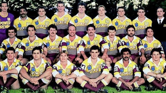 The 1988 Brisbane Broncos rugby league team that included Rohan Teevan (back row, second from right).