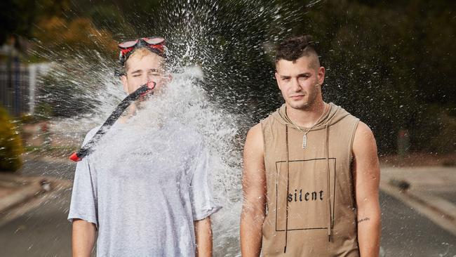 Brothers Danny and Michael Philippou pose for a picture at their home in Pooraka. Picture: Matt Loxton