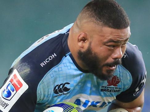 Tolu Latu of the Waratahs during the NSW Waratahs v Western Force round 1 Super Rugby match at Allianz Stadium, Sydney. pic Mark Evans