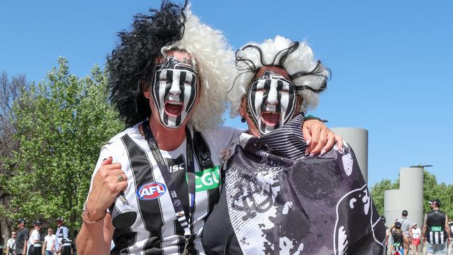 Collingwood fans outside the MCG. Picture: Jason Edwards