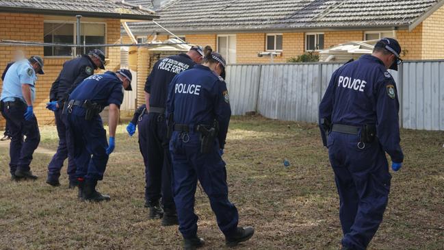 Police at the Binnaway property in 2018.