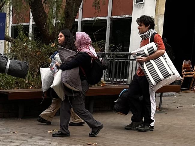 Pro-Palestine protesters have finally ended their occupation of The University of Melbourne’s Arts West Building, after camping inside it for more than a week. , Picture: Rebecca Borg