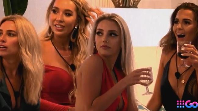 The women on Love Island react to a new intruder.