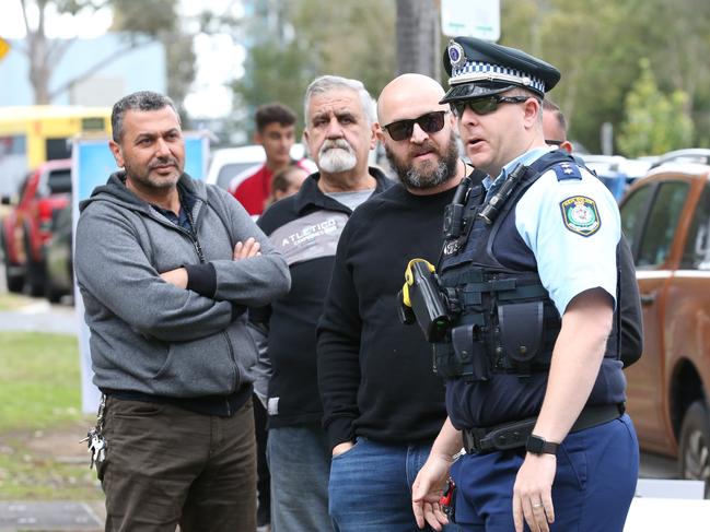 Protesters outside KIIS FM headquarters. Picture: David Swift