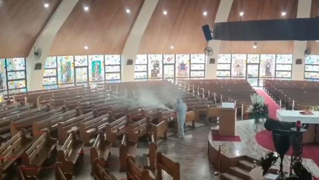 Deep cleaning got under way at Our Lady of Lebanon Maronite Co-Cathedral at Harris Park after the son of a priest tested positive for COVID-19 in July.