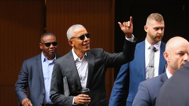 Former US President Barack Obama in Sydney as he visits Australia on a speaking tour. Picture: NCA Newswire / Gaye Gerard