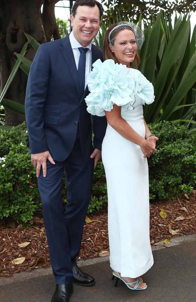 Mark Ferguson and Angela Cox at the races. Picture: Matrix