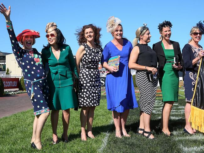 Gai Waterhouse with some of the connections of Global Glamour. Picture: Ian Currie