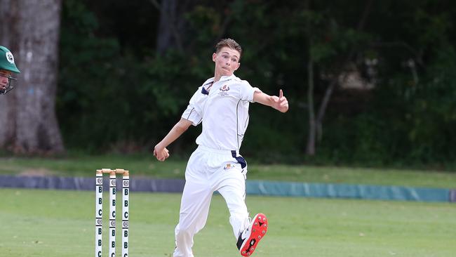 TGS's Lachlan Spies bowling earlier in the season. Picture: Tertius Pickard