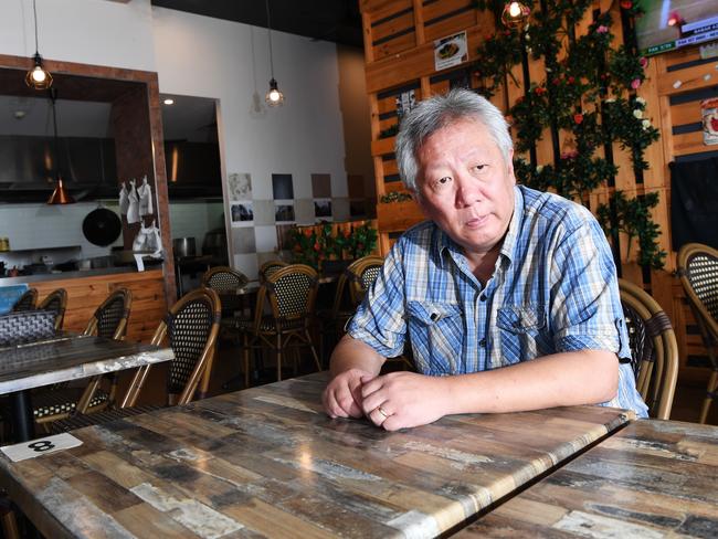 Oka Teppanyaki owner Frank Yeh said it wasn’t until his restaurant closed temporaily due to coronavirus that a bill bungle — which saw him pay an excess of about $30,000 in power bills — was uncovered. Picture: Katrina Bridgeford