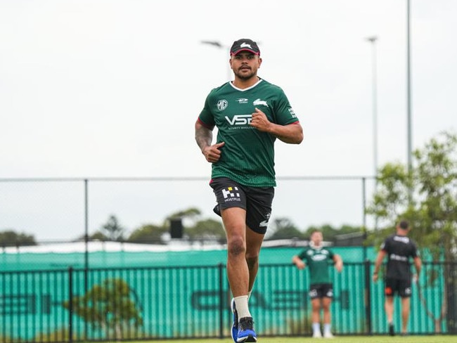 Latrell Mitchell is under pressure for a drama-free season where he can perform consistently on the field. Picture: Rabbitohs