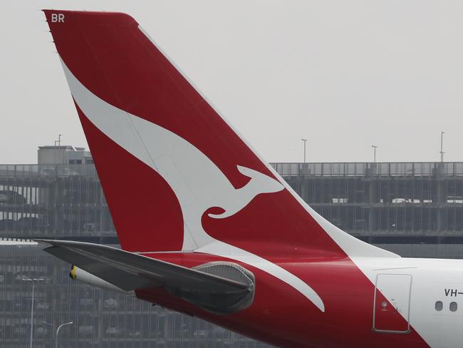 SYDNEY, AUSTRALIA - NewsWire Photos February 25, 2021: QANTAS has reported losses of around 1 billion dollars over the last year, counting the financial cost of Covid-19 on the airline. QANTAS planes are pictured at Sydney Airport today. Picture: NCA NewsWire / David Swift