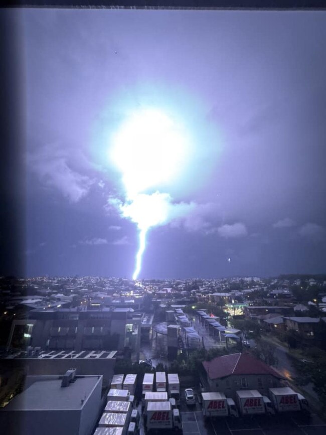 Lightning in Coorparoo. Picture: Sue Lester