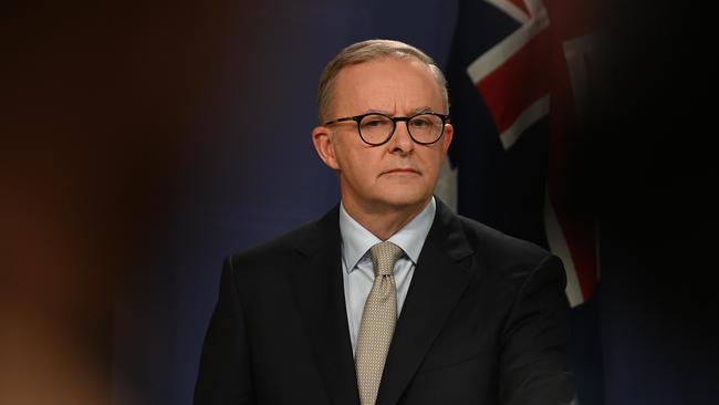 Opposition leader Anthony Albanese speaks to the media during a press conference in Sydney. Picture: NCA NewsWire / Flavio Brancaleone