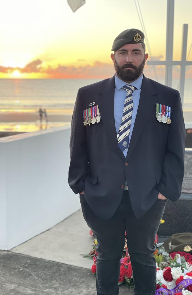Anzac Day is very important for Jackson Lewis, who attended the Half Tide Dawn Service at Hay Point. Mackay Anzac Day 2025 Photo: Janessa Ekert
