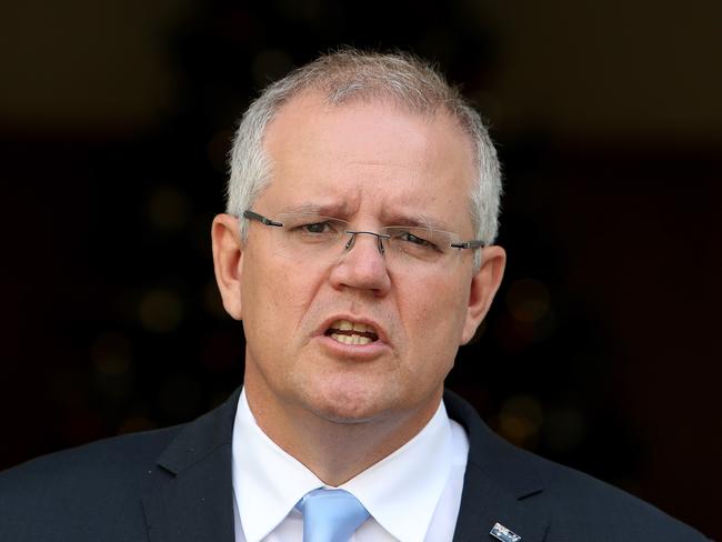 PM Scott Morrison announcing the Next Governor General David Hurley in the Prime Ministers Courtyard, Parliament House in Canberra. Picture Kym Smith