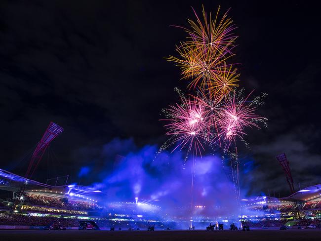 The show’s fireworks spectacular is held in the GIANTS stadium.