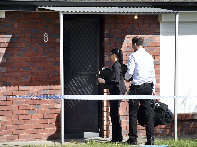 Police at the King Drive home in Sebastopol. Picture: Andrew Henshaw